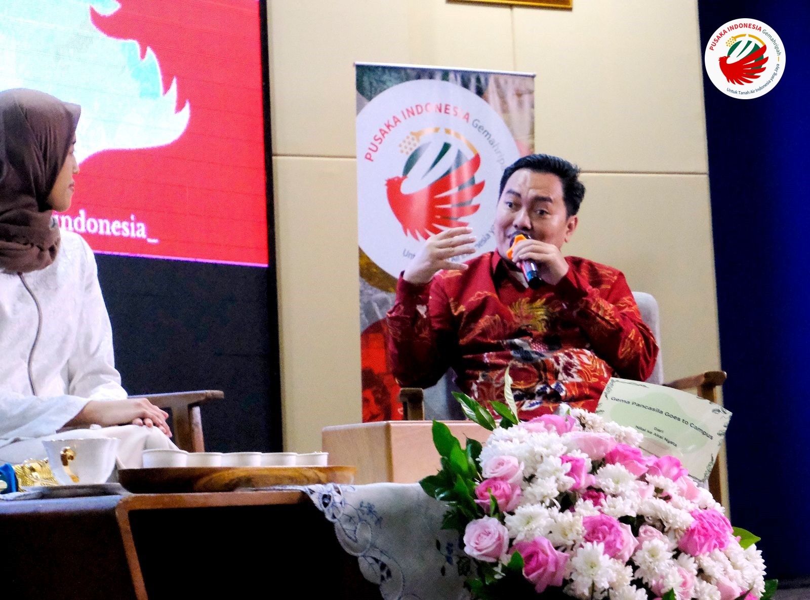 Ketua Umum Pusaka Indonesia, Setyo Hajar Dewantoro menjadi pembicara dalam Talkshow Gema Pancasila di Kampus UI