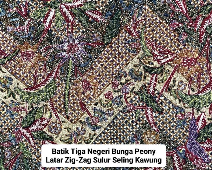 Motif batik bunga peony (sumber foto: pinterest)