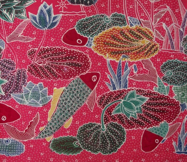 Motif batik bunga teratai (sumber foto: pinterest)